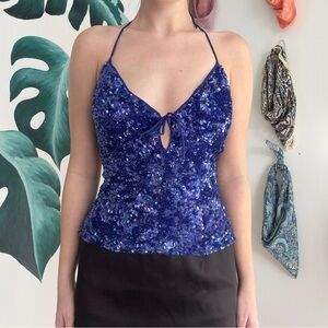 Luxe Blue Sequin Camisole